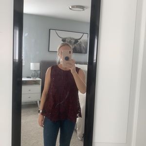 Maroon Lace top